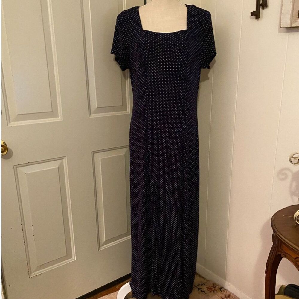 Alexandria Lee Navy & Pink Maxi Dress Size 16